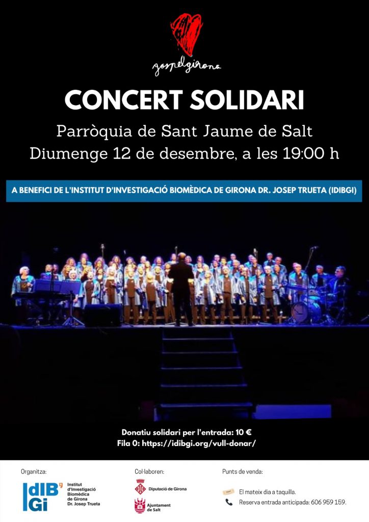 El Cor Gospel Girona oferirà un concert solidari a benefici de la recerca de l’IDIBGI